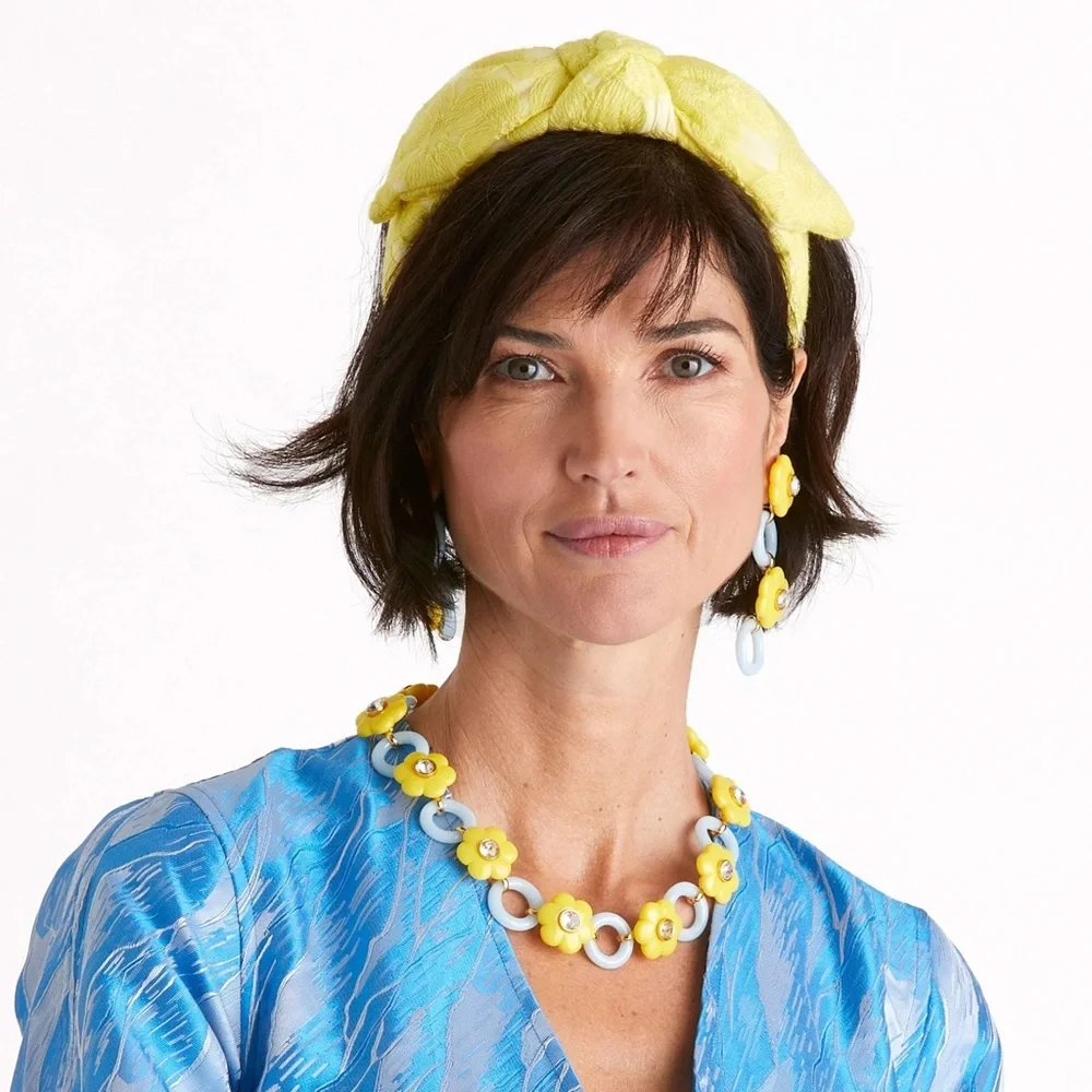Lele Sadoughi Yellow Knotted Floral Headband